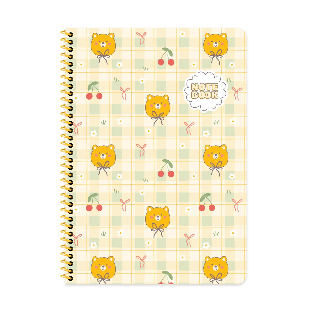 Keskin A4 Kareli Karton Kapak Kawaii Defter - Ayıcık