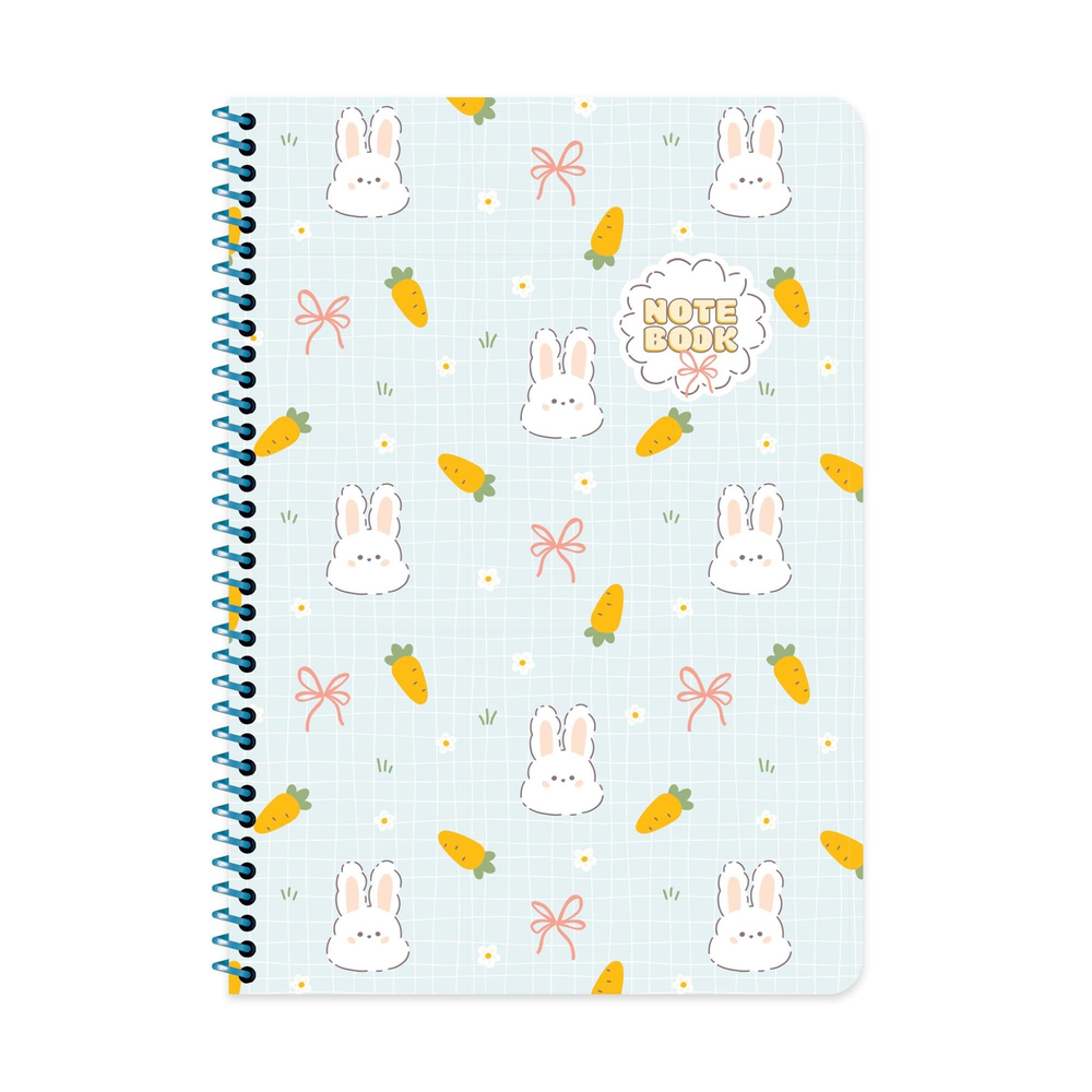 Keskin A4 Kareli Karton Kapak Kawaii Defter - Tavşan