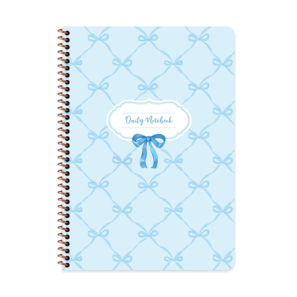 Keskin A4 Kurdele Çizgili Spiralli Karton Kapak Defter - Mavi Kurdele