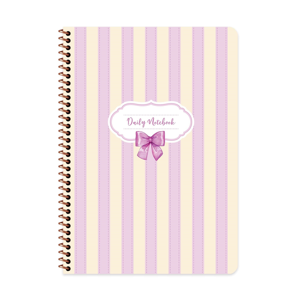 Keskin A4 Kurdele Kareli Spiralli Karton Kapak Defter - Mor Kurdele