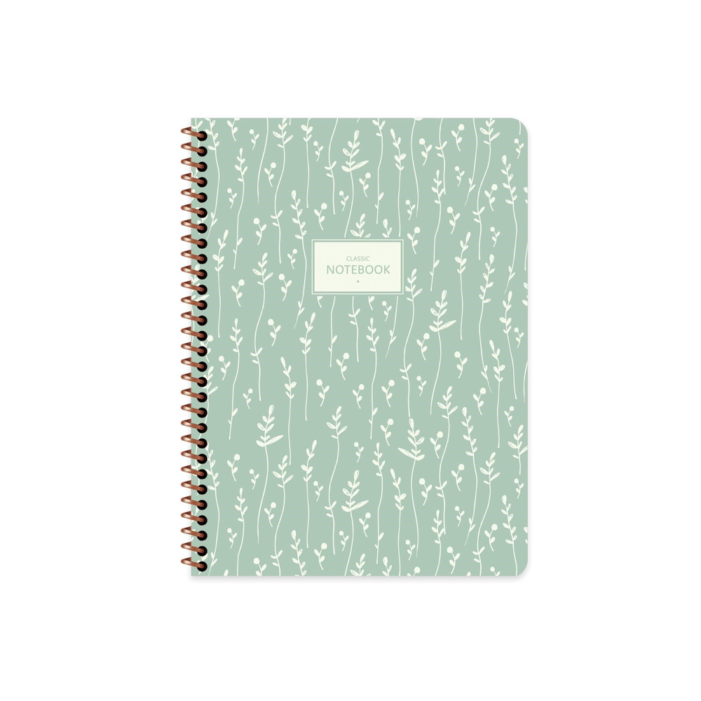 Keskin Color 16.5x22.5 Çizgili Defter Pastel Flora - Yeşil