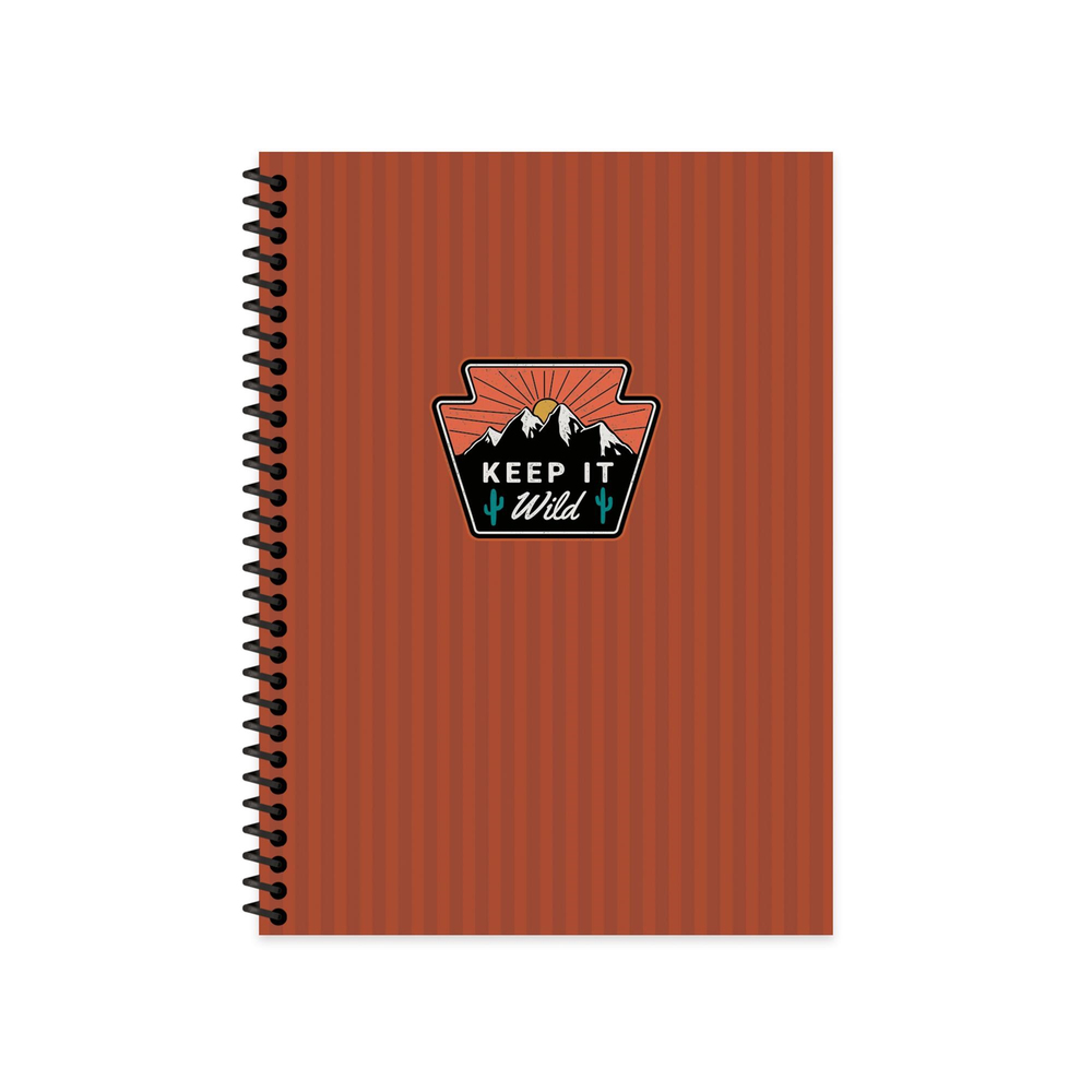 Keskin Color Çizgili Spiralli Sert Kapak Outdoor Defter Bordo