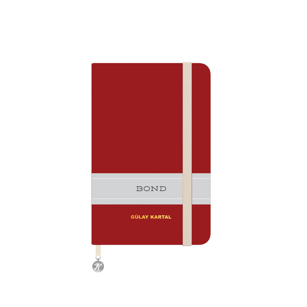 Kişiselleştirilebilir Çizgili Ciltli Bond Defter - Kırmızı