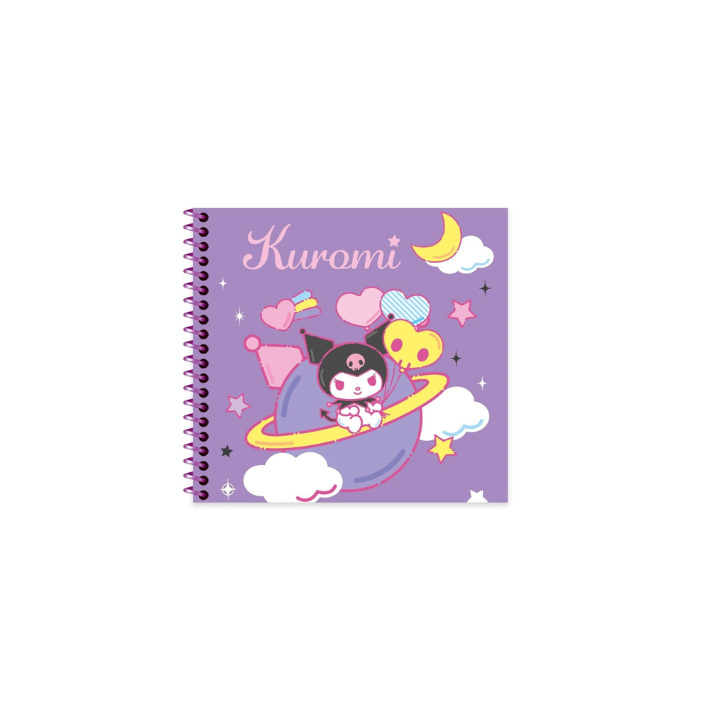 Kuromi 16x15 Spiralli Sert Kapak Çizgili Defter - No:01