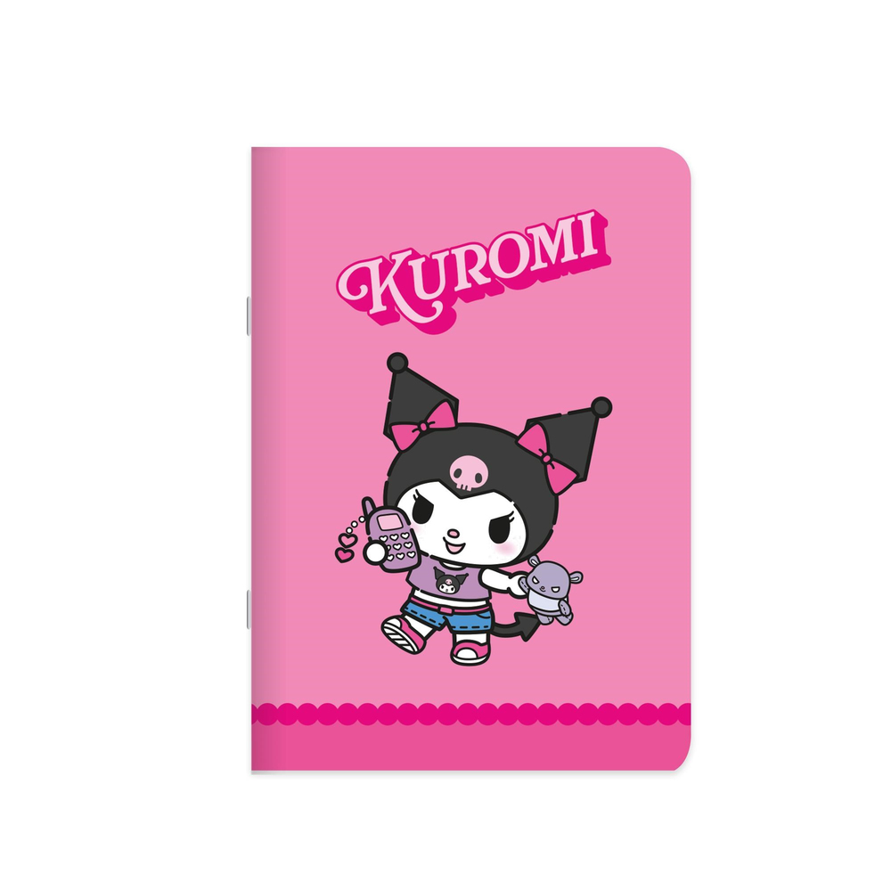 Kuromi 18,5x26 Tel Dikişli Karton Kapak Çizgili Defter - Fuşya