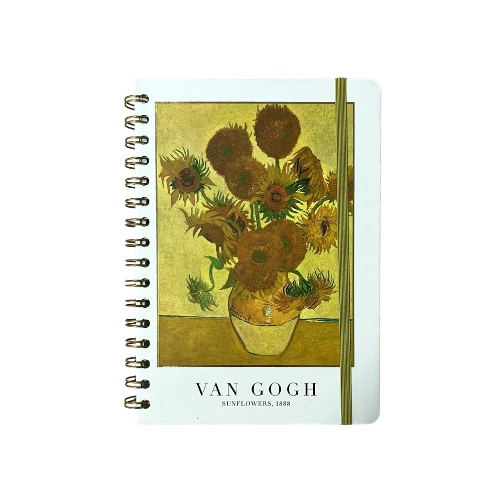 Limited Edition A5 Spiralli Sert Kapak Not Defteri - Van Gogh Sunflowers