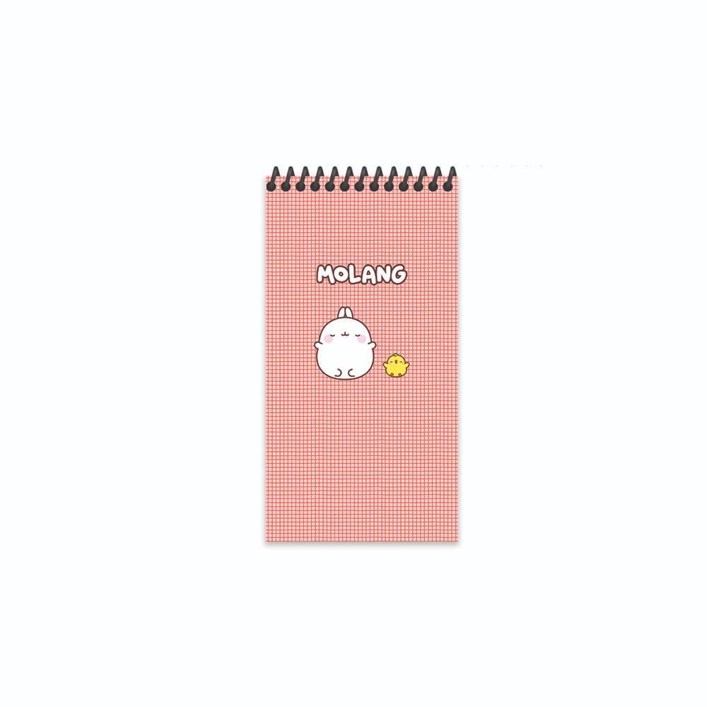 Molang 10x19 Spiralli Karton Kapak Çizgili Defter - Kırmızı