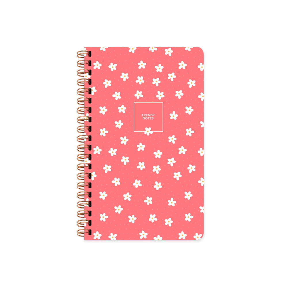 Sert Kapak Düz Spiralli Çiçek Defter Minik Papatya 13x21