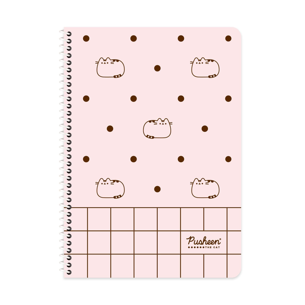 Pusheen A4 Çizgili Spiralli Karton Kapak Defter No:3 80 Yp.