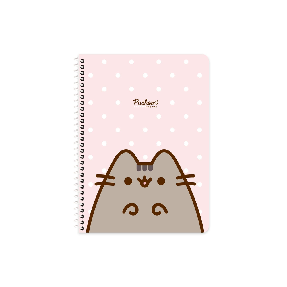 Pusheen Kareli Spiralli Karton Kapak Defter No:1 16,5*22,5 80 Yp