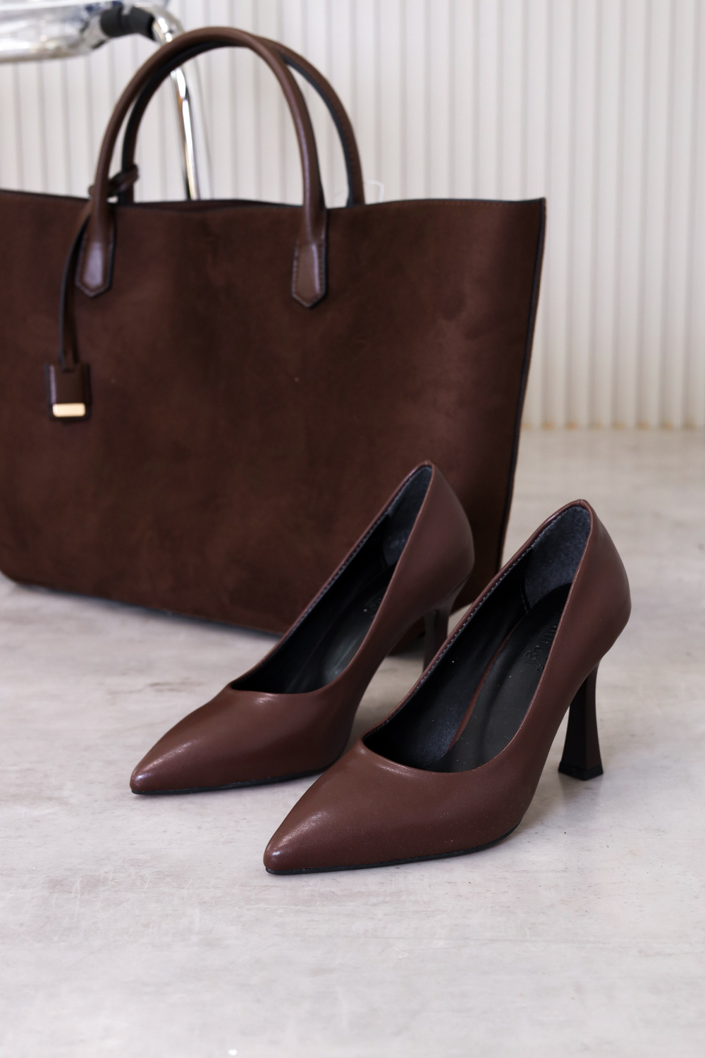 an1974  model 8 cm topuklu  yeni sezon topuklu ayakakbı stiletto KAHVE