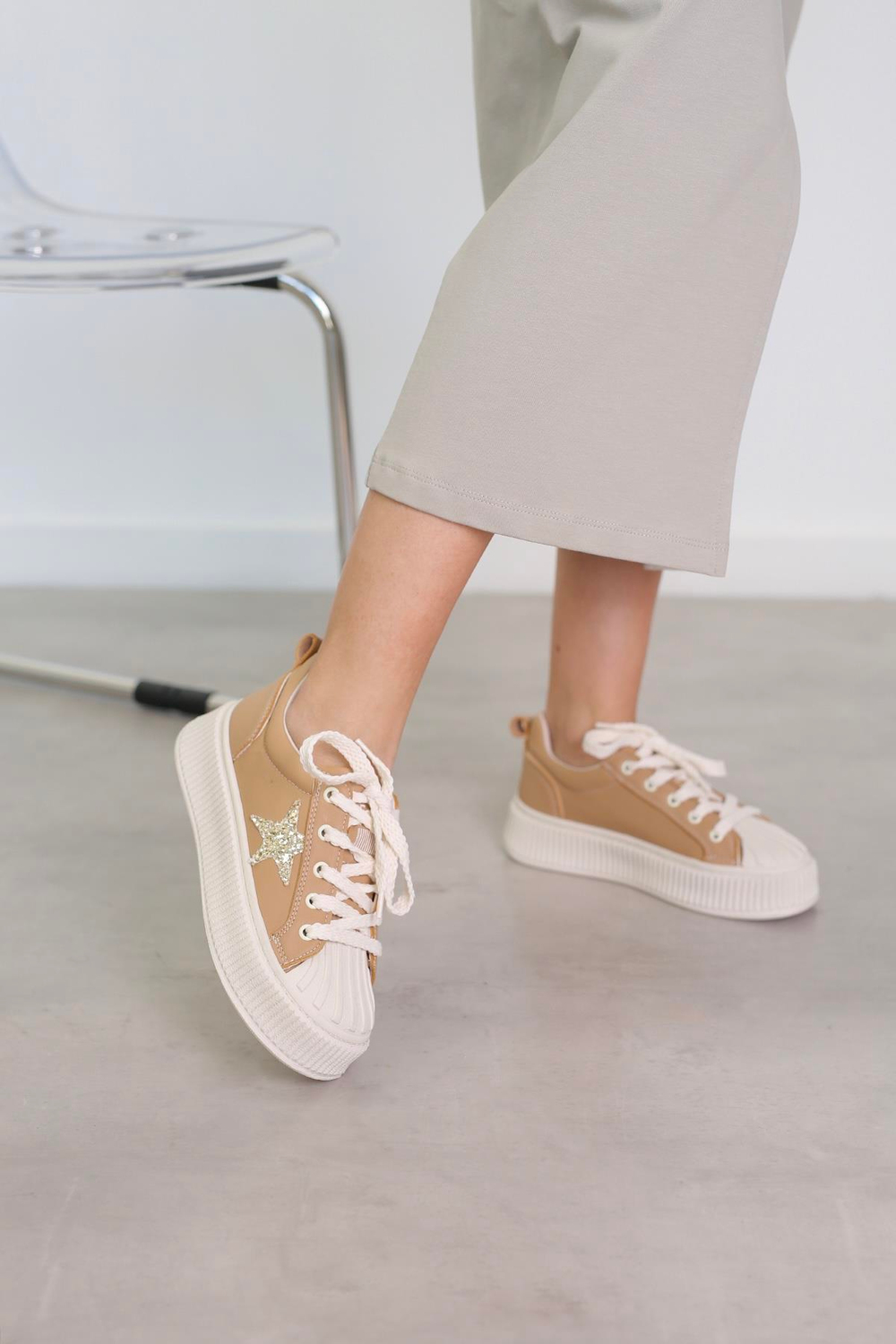 DV7100 MODEL 3 CM TABANLI YENİ SEZON SPOR AYAKKABI CAMEL