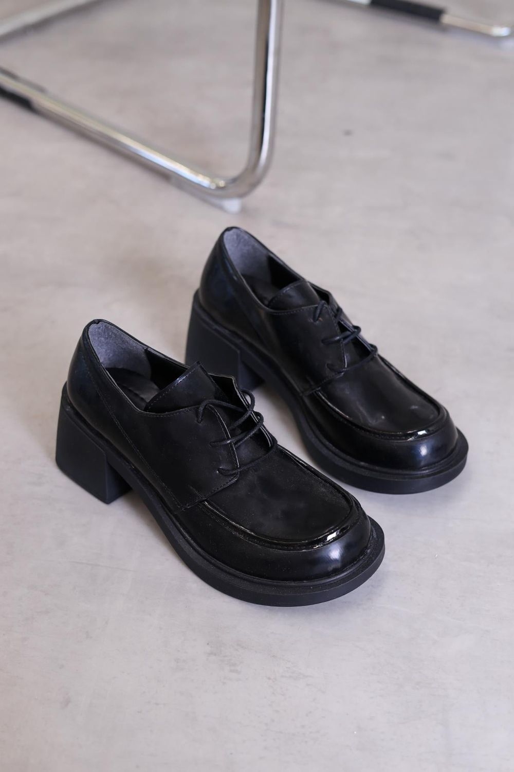 fl0110 model 5 cm topuklu bagcıklı topuklu ayakkabı SIY.RUGAN