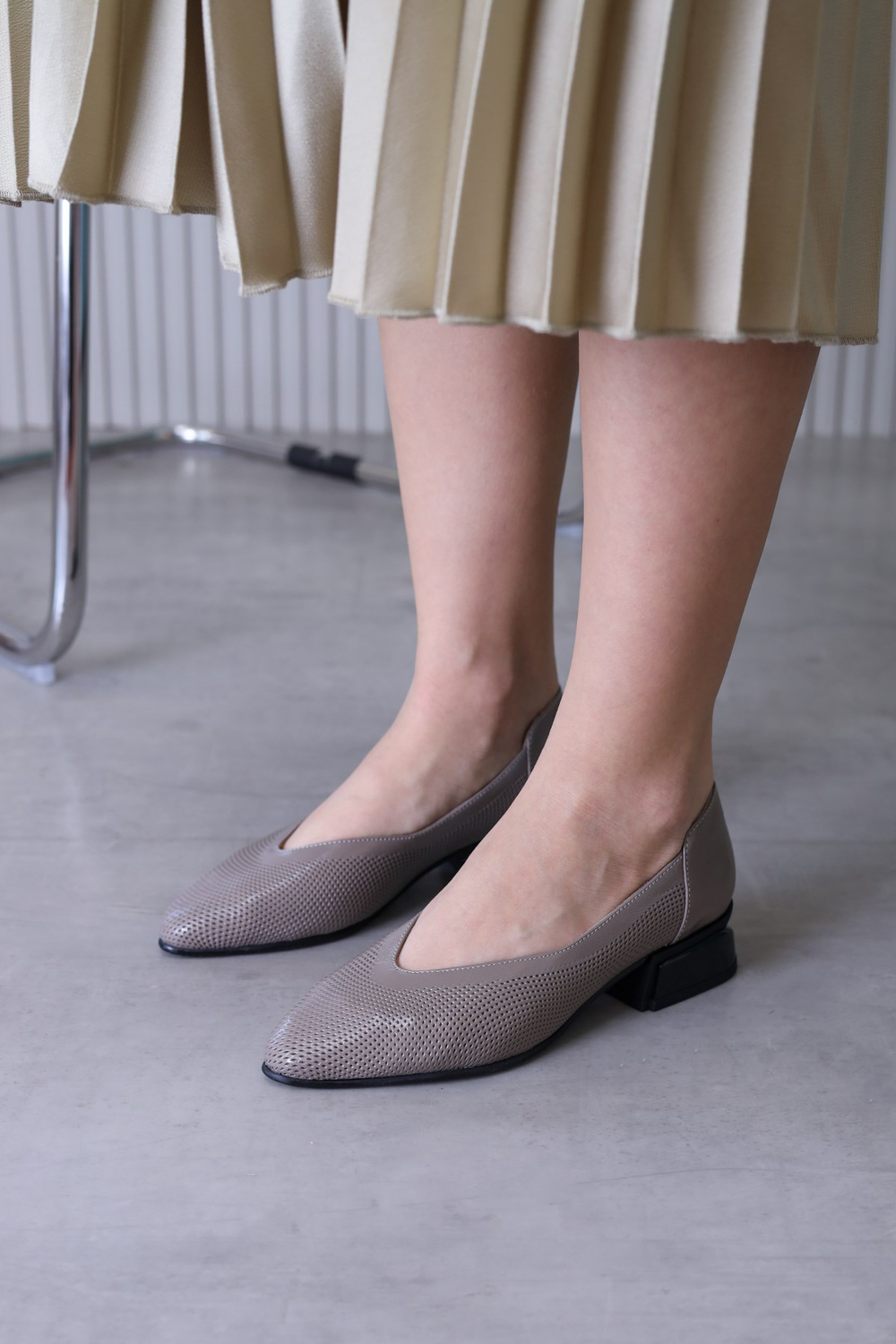 kahla model 3 cm topuklu orjinal deri yeni seozn topuklu ayakabı VIZON RUG.
