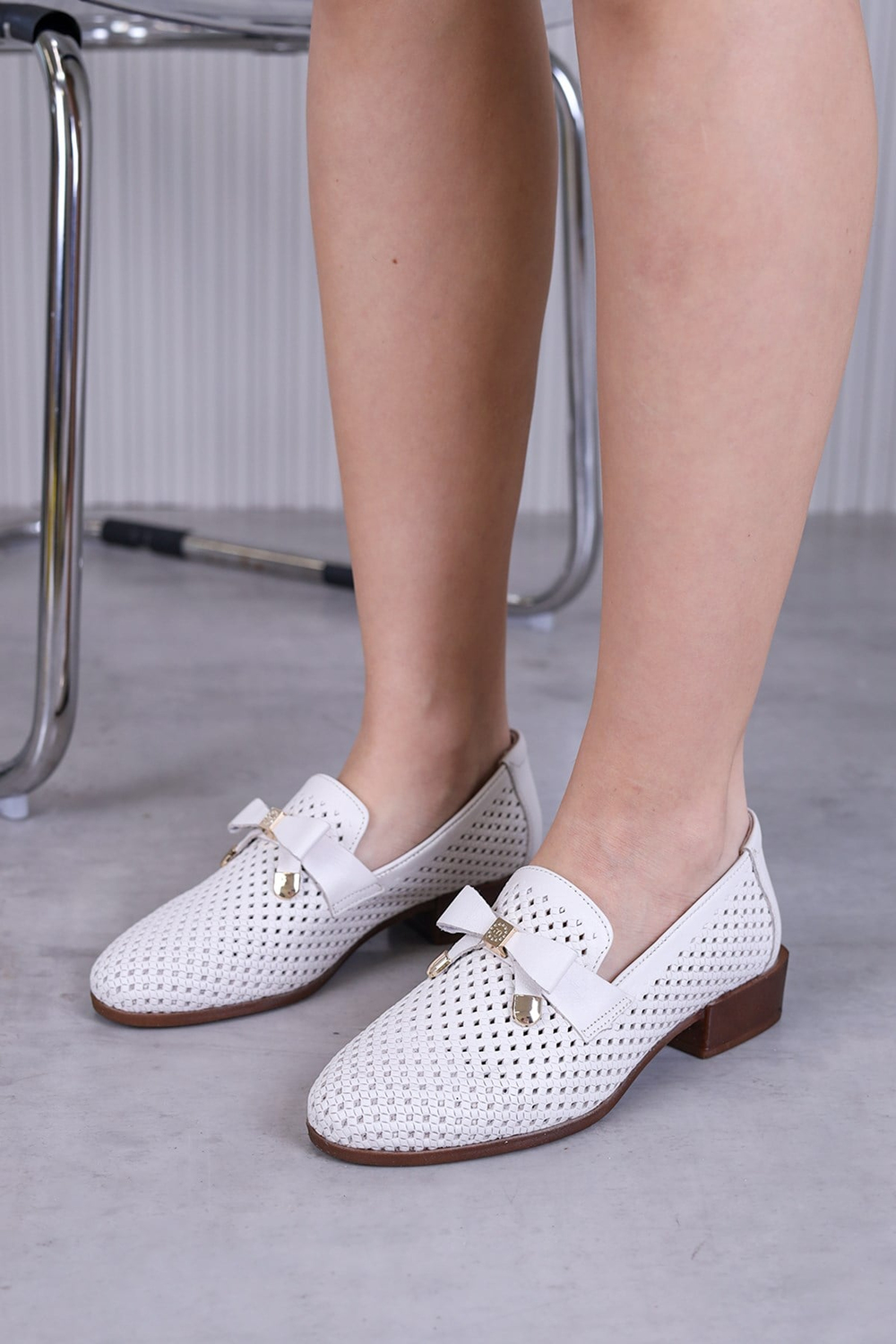 m3310 model mammamia marka 3 cm topuklu yeni sezon orjinal deri babet loafer TEN