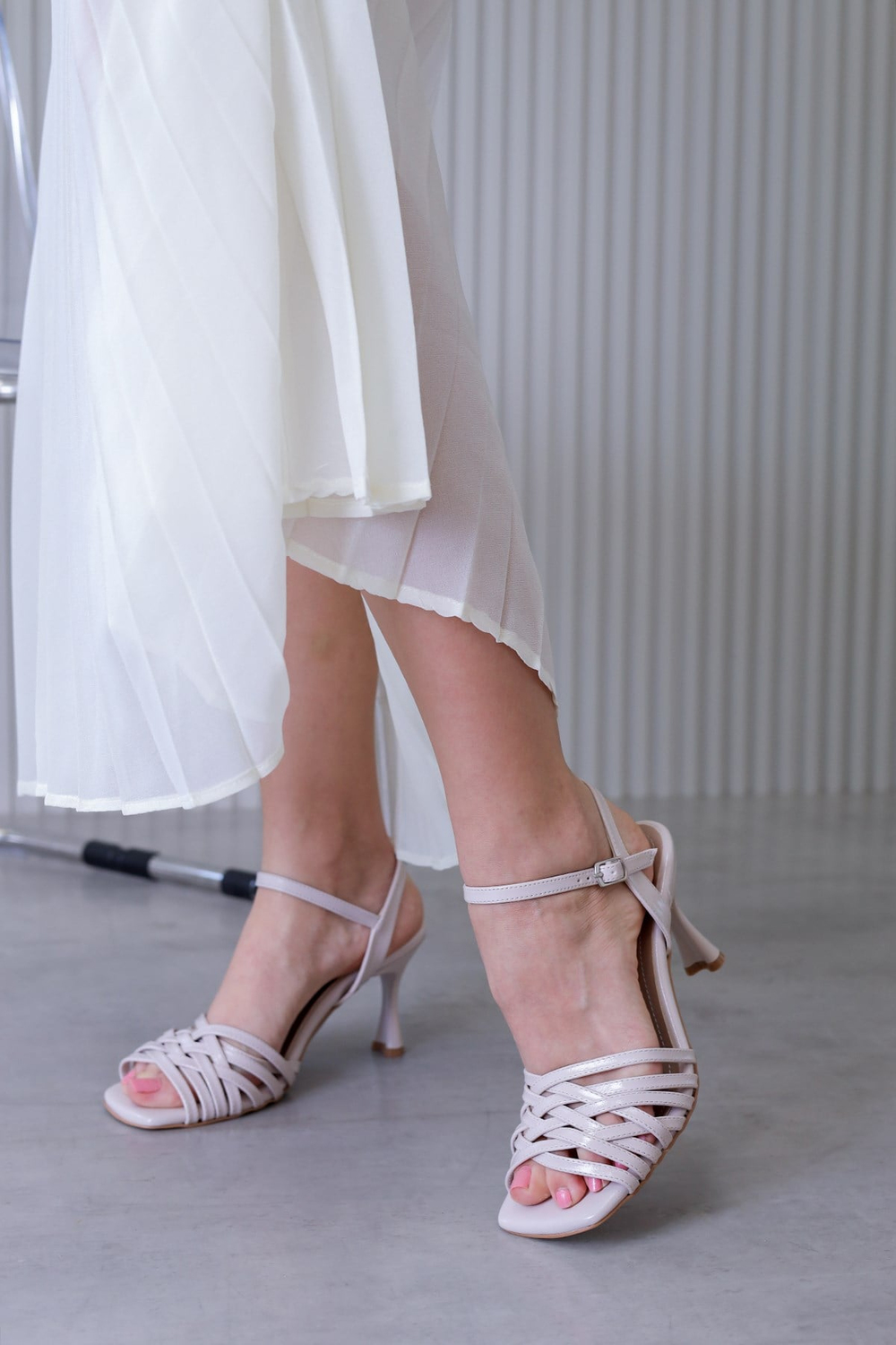 p7041 model 8 cm topuklu yeni sezon topuklu sandalet TEN