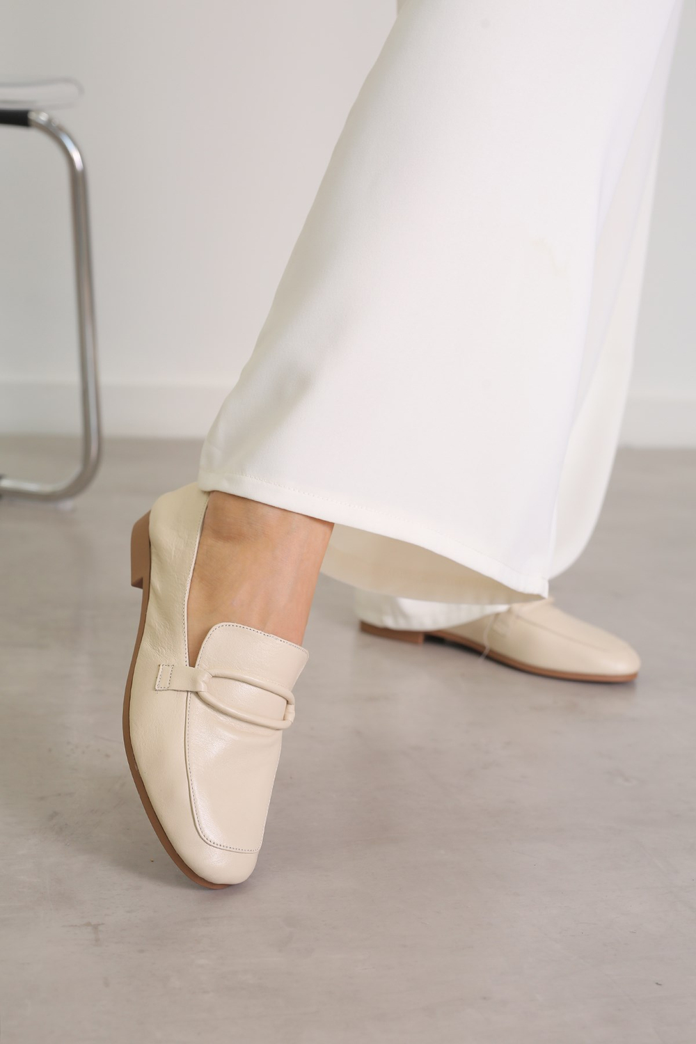 PİLLOW MODEL GERÇEK ORJİNAL DERİ BABET LOAFER TEN