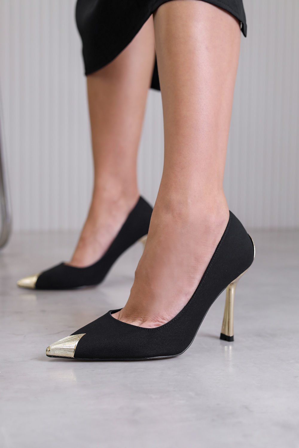 rangel model 10 cm topuklu yeni sezon abiye ayakkabı stiletto SIY.SATEN