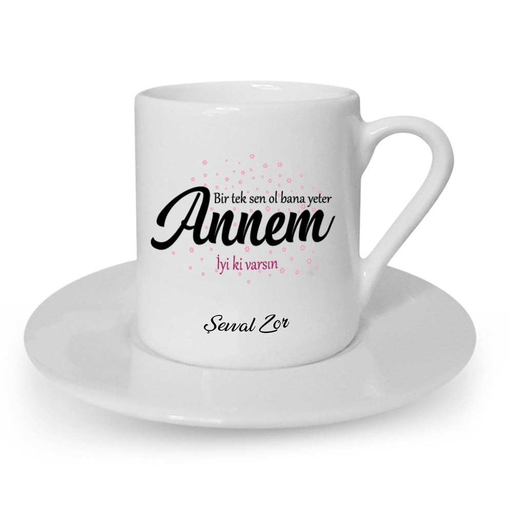  İsme Özel Kahve Fincanı Seti - Annem