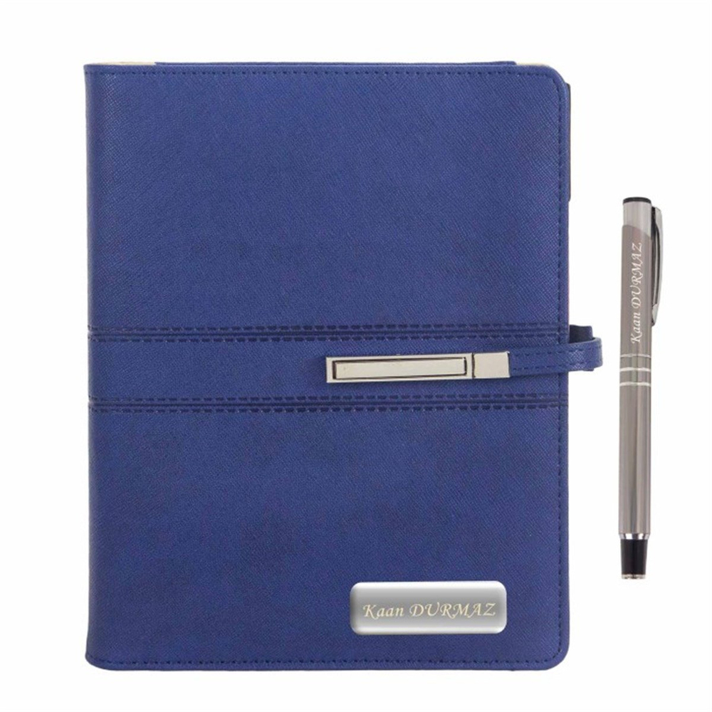 İsme Özel 2020 Organizerli Lüx Ajanda ve Kalem Seti - Lacivert