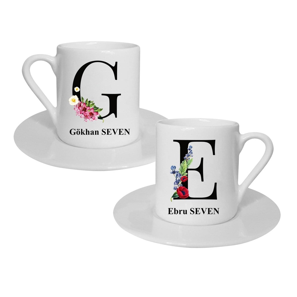 İsme Özel 2'li Fincan Seti-Harf