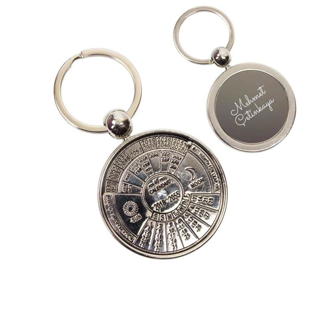 İsme Özel 50 Yıllık Takvimi Gösteren Anahtarlık