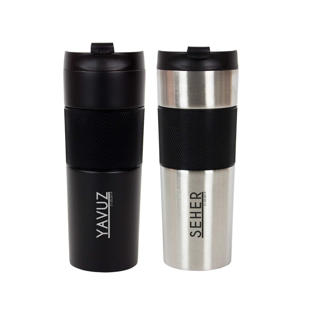 İsme Özel French Press Çelik Termos 500 ML​ - Tarihli
