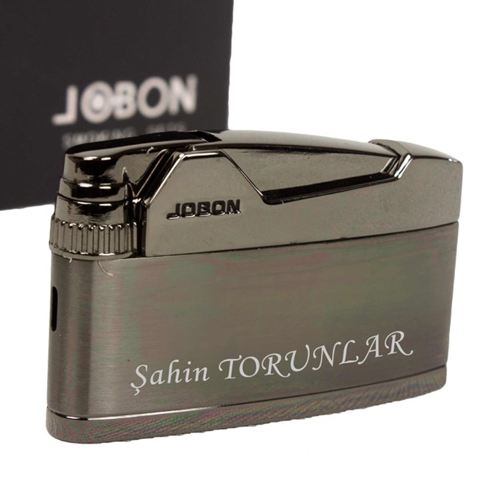 İsme Özel Jobon Marka Füme Renkli Metal Çakmak Premium