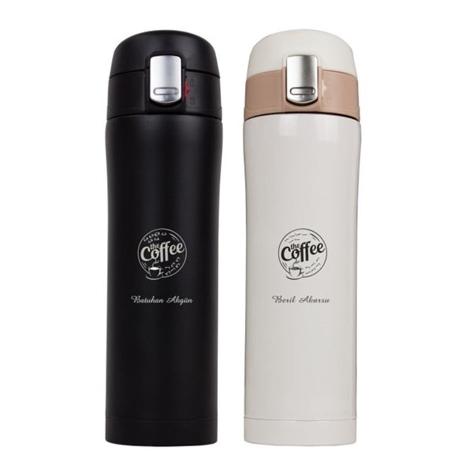 İsme Özel Lüx Çelik Termos 450 ML - Coffee