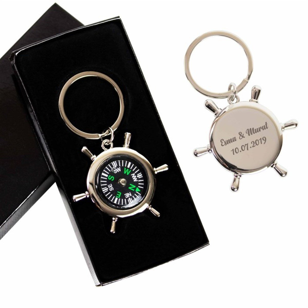 İsme Özel Metal Pusula Anahtarlık
