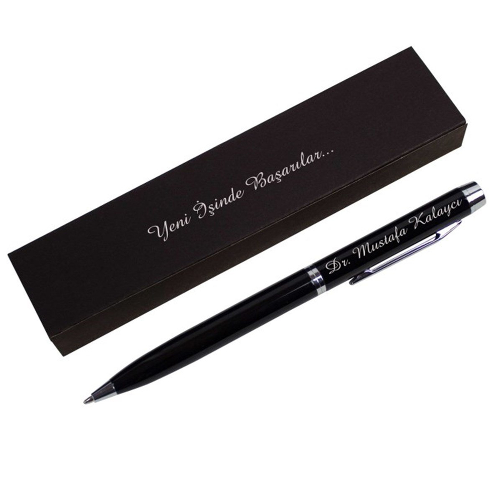 İsme Özel Metal Tükenmez Promosyon Kalemi Tasarım Kutulu M6