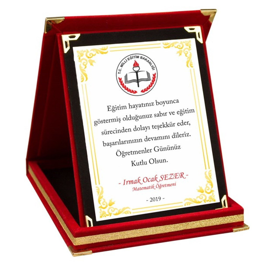 İsme Özel Öğretmen Temalı Büyük Boy Plaket