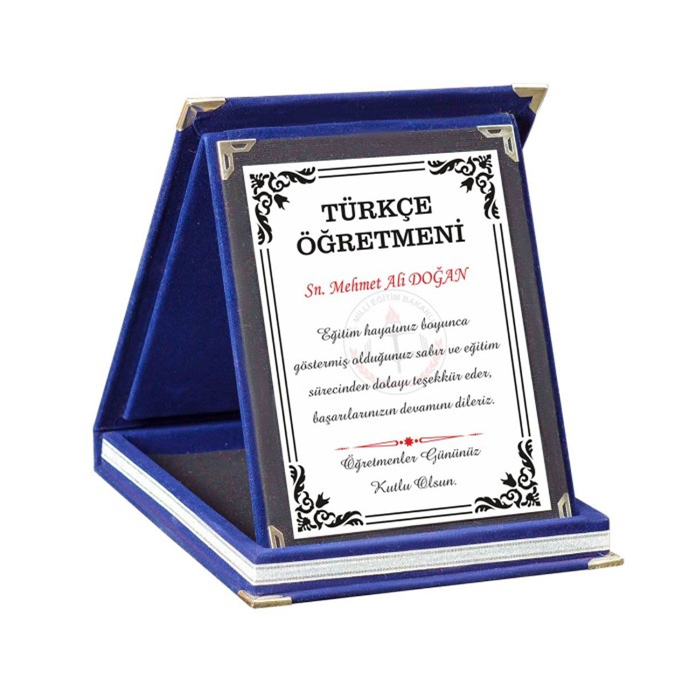 İsme Özel Öğretmen Temalı Büyük Boy Plaket M2
