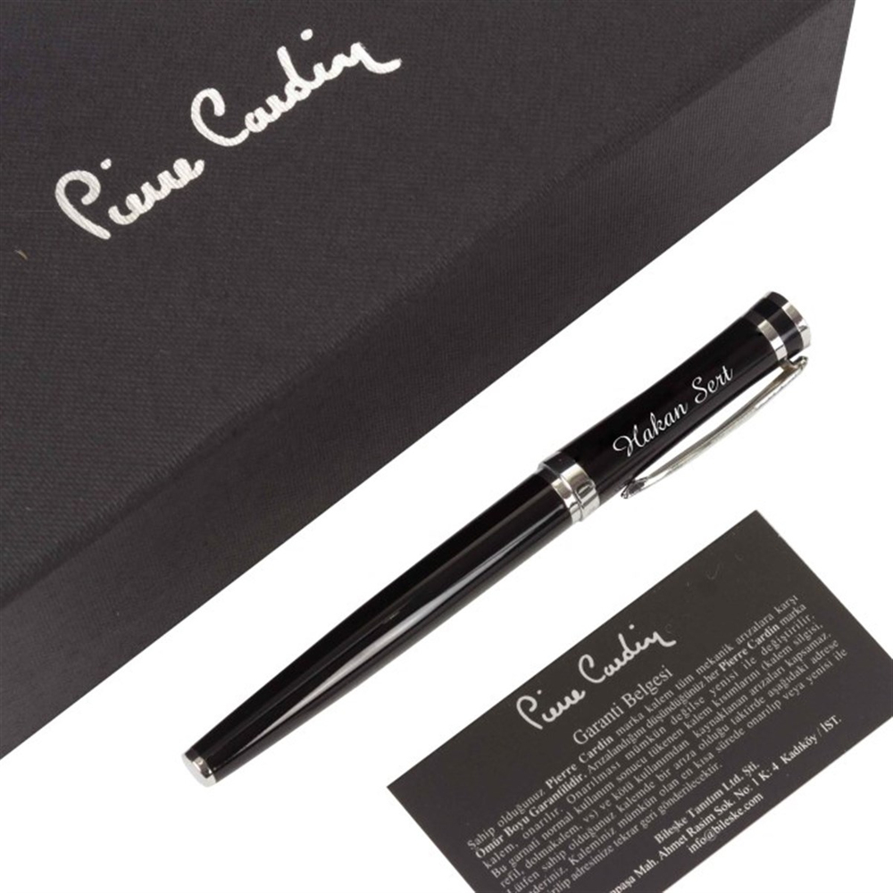İsme Özel Pierre Cardin Roller İmza Kalemi Siyah P143