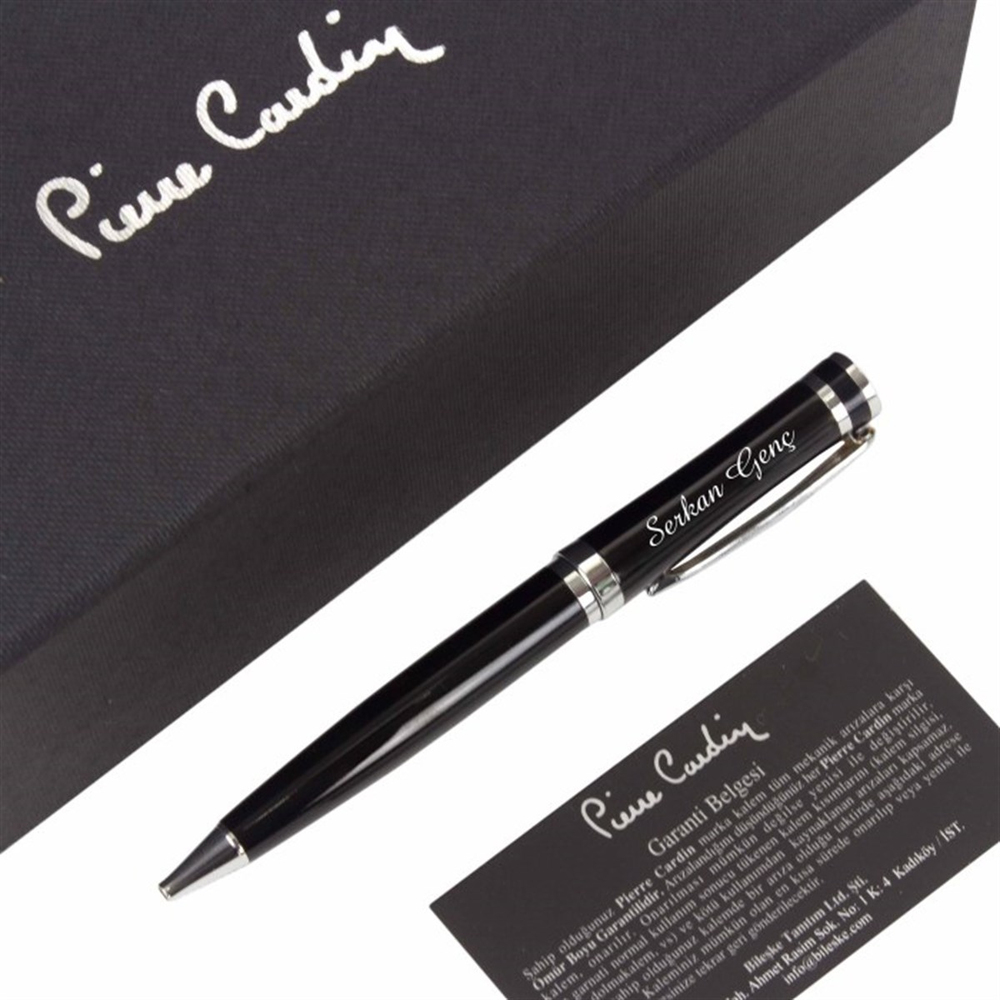 İsme Özel Pierre Cardin Tükenmez Kalem Siyah PC141