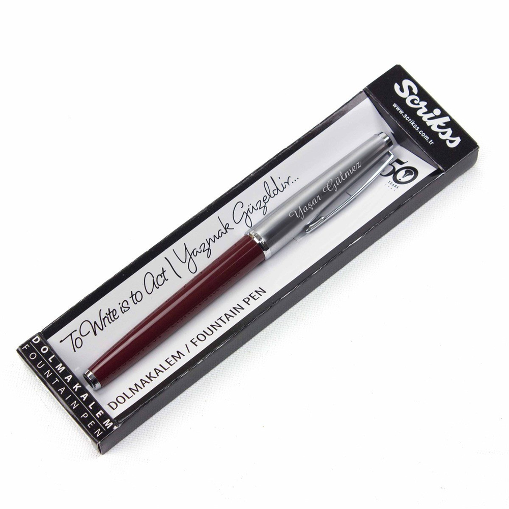 İsme Özel Scrikss Bordo Gövdeli Dolma Kalem