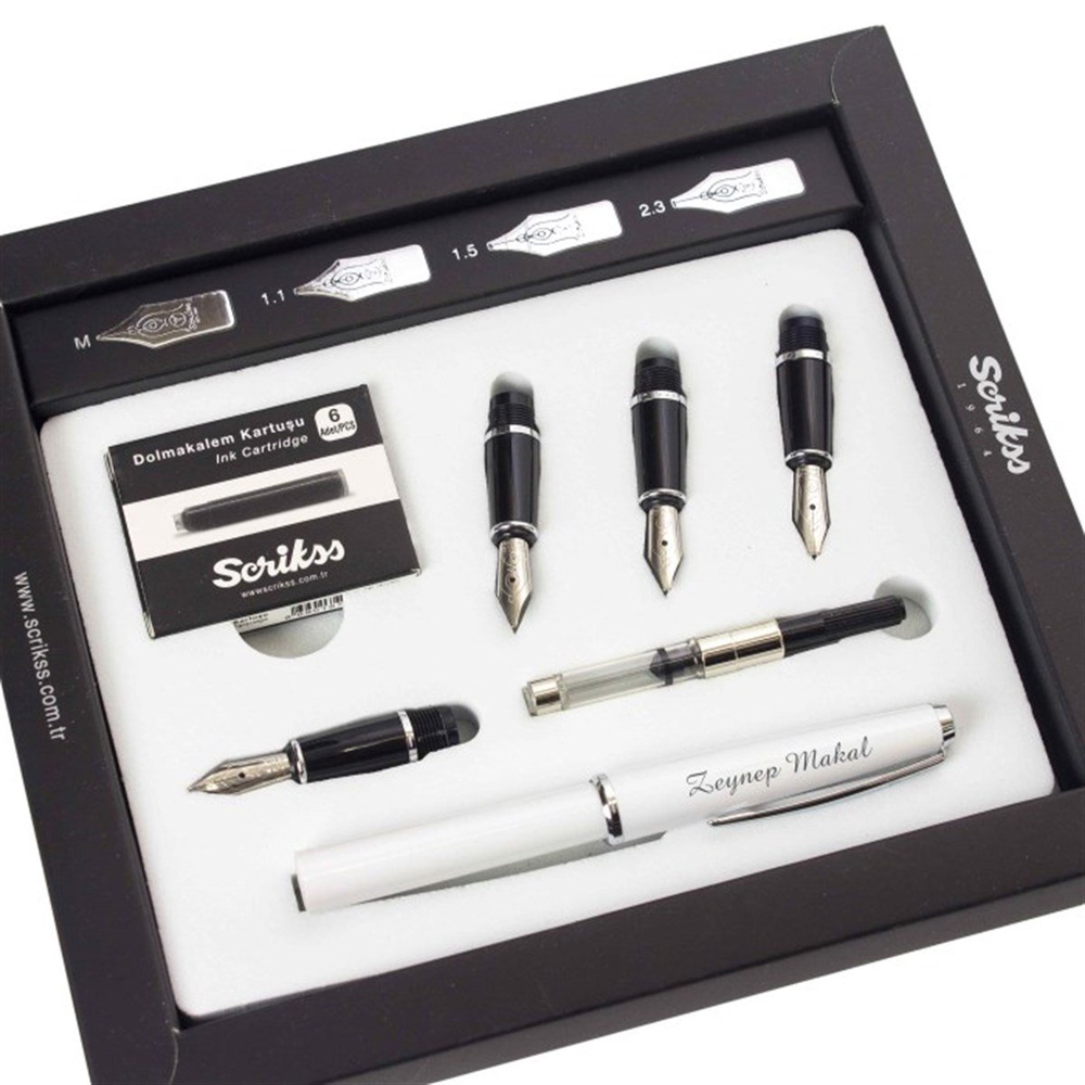 İsme Özel Scrikss Kaligrafi Seti Beyaz