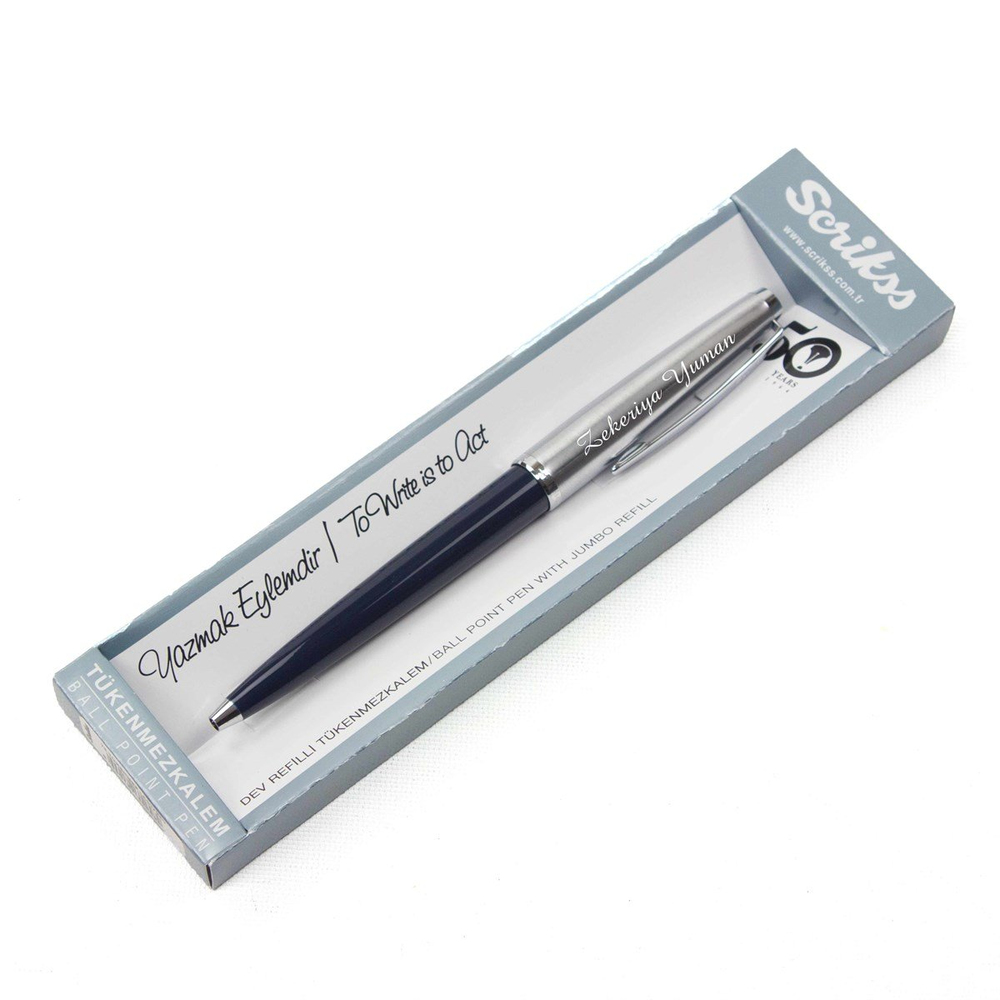 İsme Özel Scrikss Metal Tükenmez Kalem Lacivert