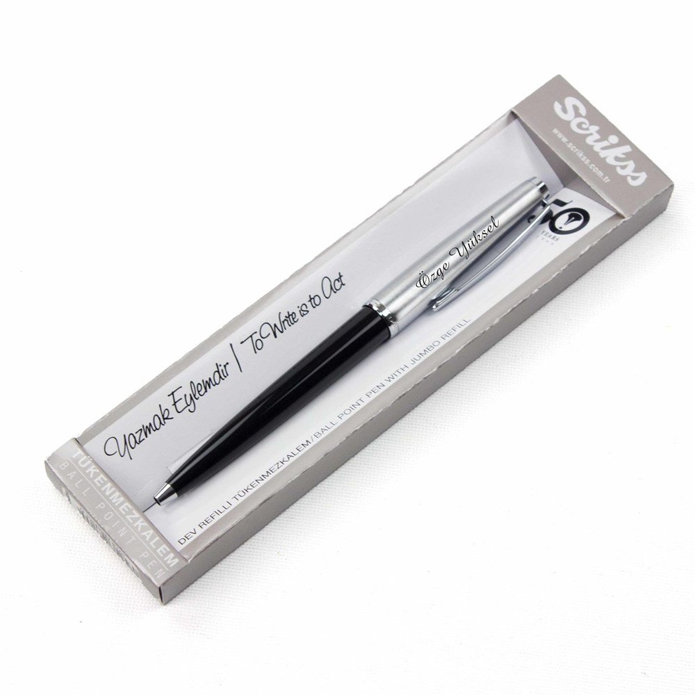 İsme Özel Scrikss Metal Tükenmez Kalem Siyah