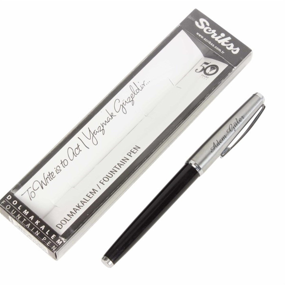 İsme Özel Scrikss Siyah Gövdeli Dolma Kalem