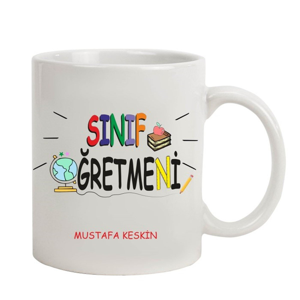 İsme Özel Sınıf Öğretmeni Temalı Kupa Bardak