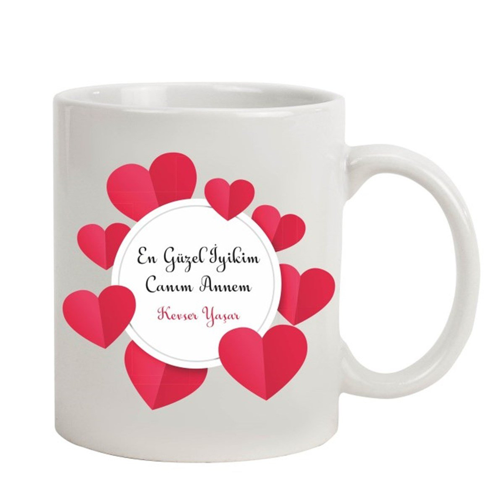 İsme Özel Tasarımlı Kupa Bardak - Kalp