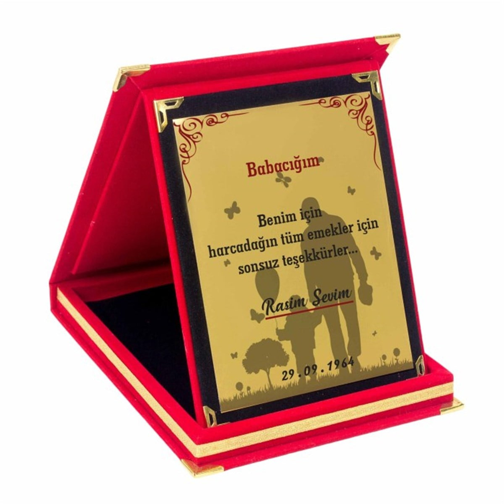 Kişiye Özel Babacığım Temalı Büyük Boy Plaket