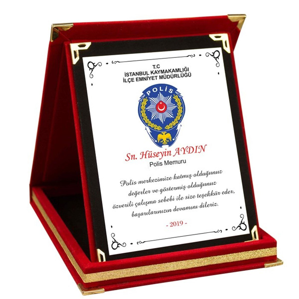 Kişiye Özel Polis Temalı Büyük Boy Plaket