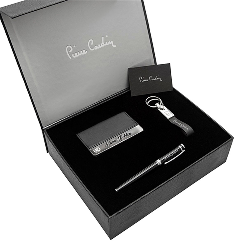 Pierre Cardin Enjoy İsme Özel 3'lü Ofis Hediye Seti Tasarım Kutulu