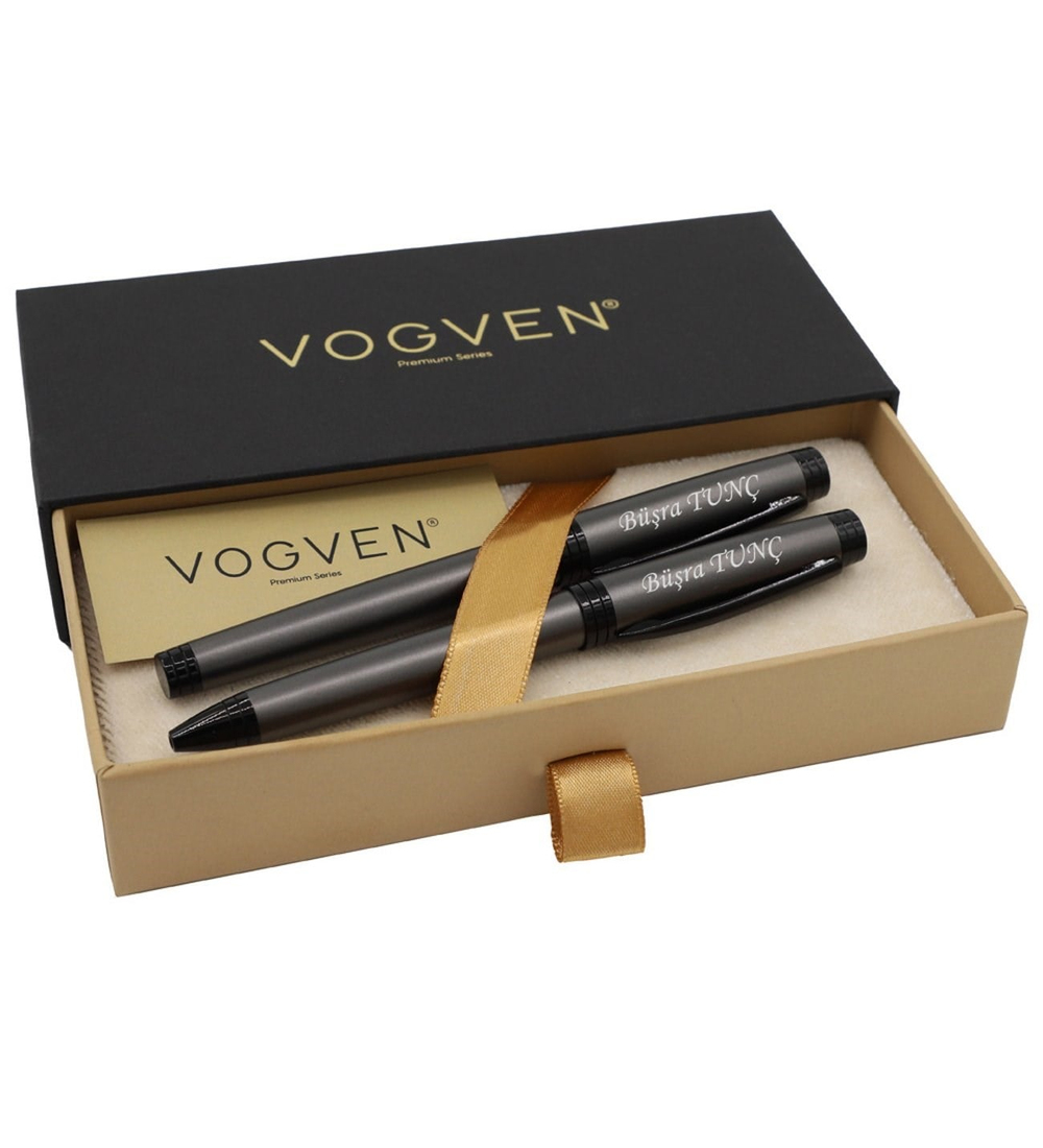 Vogven Marka İsme Özel Exclusive Roller ve Tükenmez Kalem Seti - Renk Seçenekli
