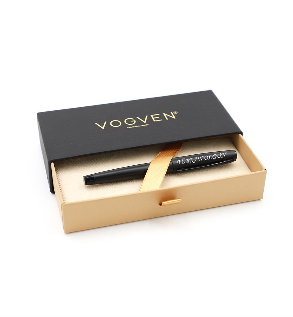 Vogven Marka İsme Özel Siyah Mat Roller Kalem