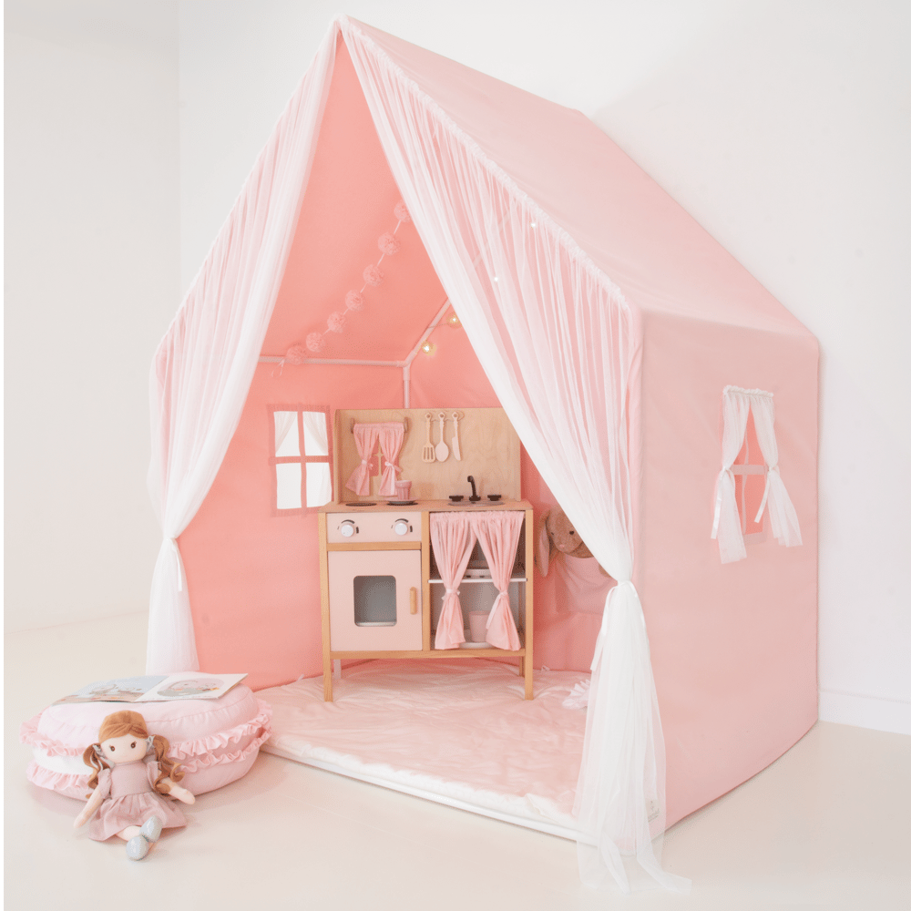 OYUN EVİ MONTESSORI PERDELİ-PEMBE