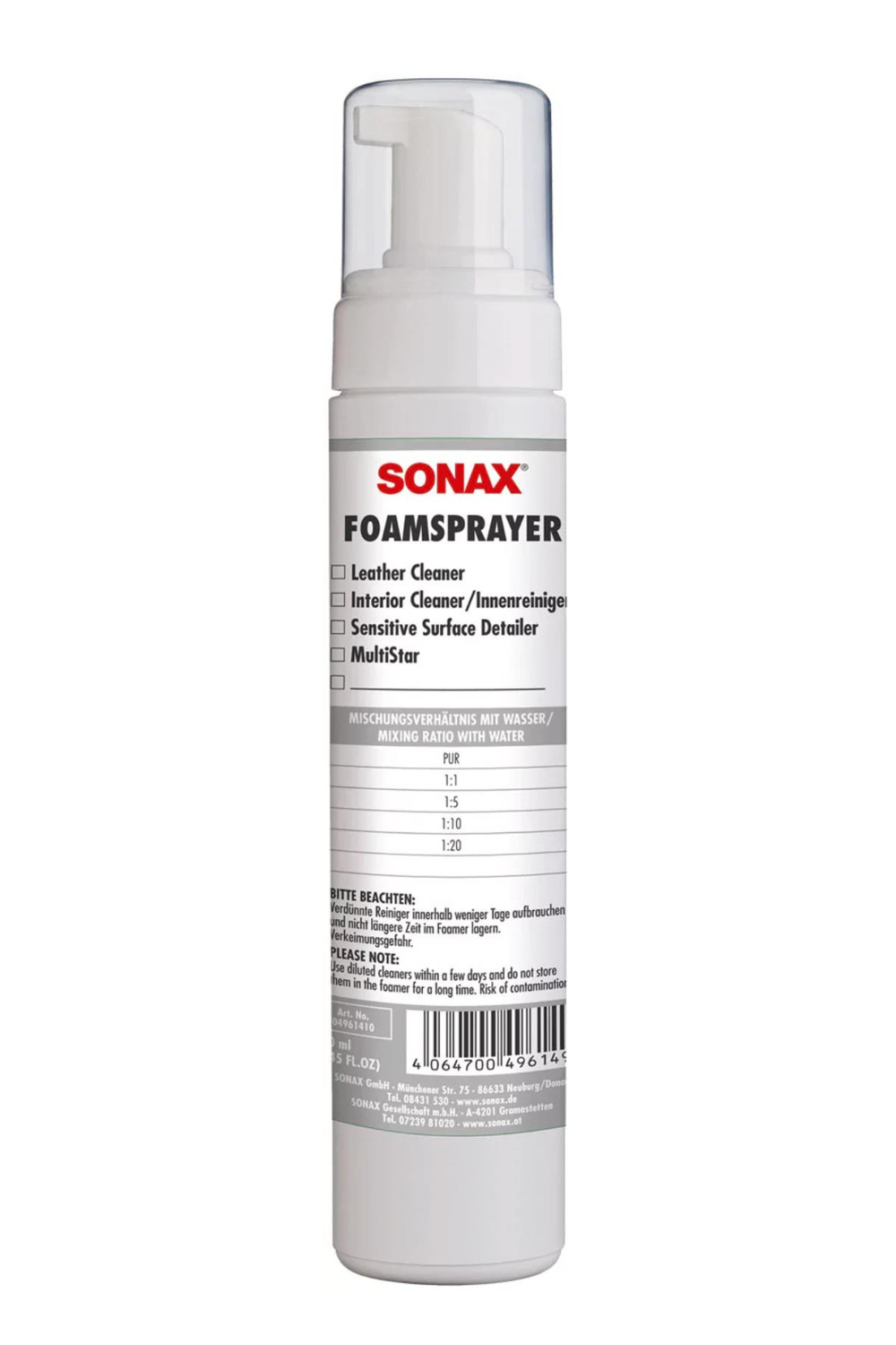 Sonax Köpük Püskürtücü Şişe 250 ml | Sonax 