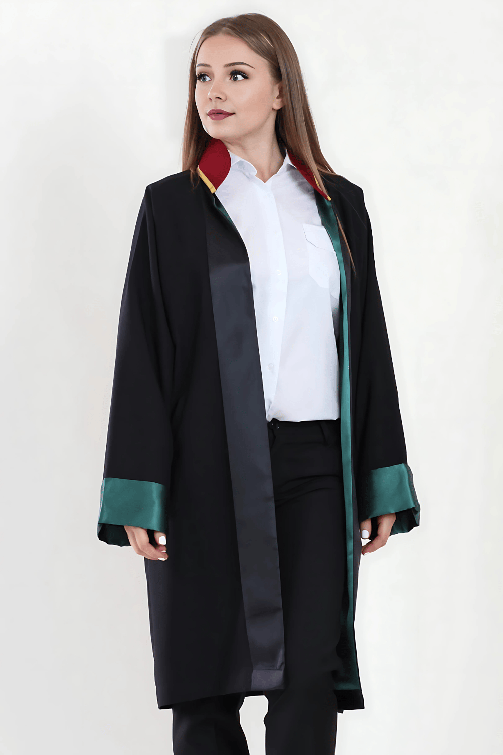Siyah Kadın/Erkek Unisex Avukat Cübbesi